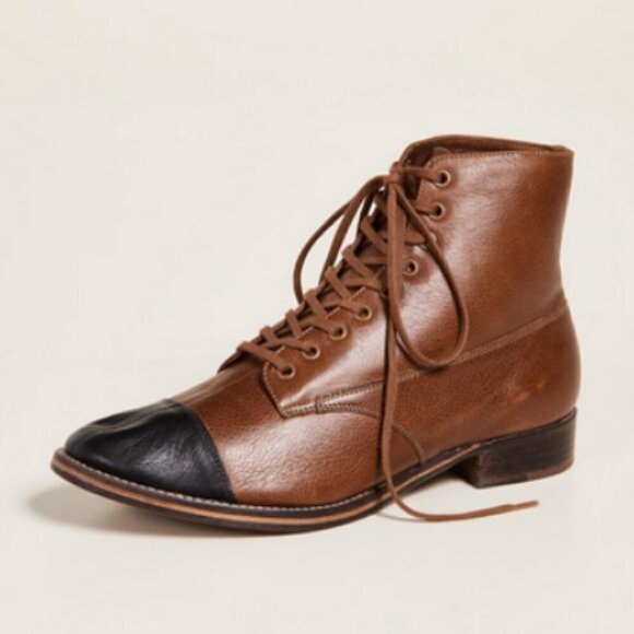 💕THE GREAT💕 The Cap Toe Boxcar Boot ~ Hickory Brown/Black 10 NWT - Picture 4 of 16